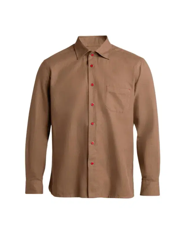 Men's Solid Cotton Pocket Snap-Front Shirt