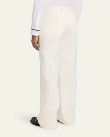 Alexander McQueen Men's Wool Pintuck-Pleated Wide-Leg Trousers | Thumbnail 3 Alexander McQueen Men's Wool Pintuck-Pleated Wide-Leg Trousers | Thumbnail 3