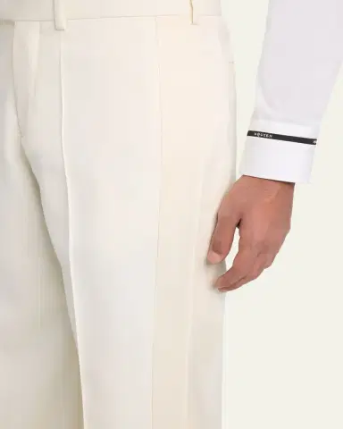 Alexander McQueen Men's Wool Pintuck-Pleated Wide-Leg Trousers | Thumbnail 5 Alexander McQueen Men's Wool Pintuck-Pleated Wide-Leg Trousers | Thumbnail 5