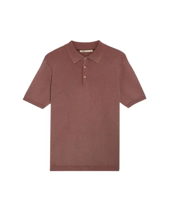 Men's Garment-Dyed Cotton Knit Short-Sleeve Polo Sweater