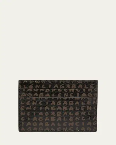 Balenciaga Men's Snob Allover Logo Card Holder | Thumbnail 3 Balenciaga Men's Snob Allover Logo Card Holder | Thumbnail 3