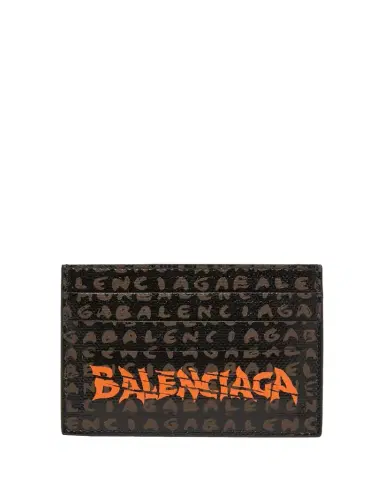 Balenciaga Men's Snob Allover Logo Card Holder | Thumbnail 1 Balenciaga Men's Snob Allover Logo Card Holder | Thumbnail 1