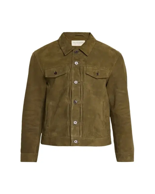 Officine Generale Men's Liam Suede Trucker Jacket