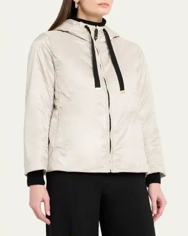 Max Mara Hooded Water-Repellent Canvas Jacket | Thumbnail 4