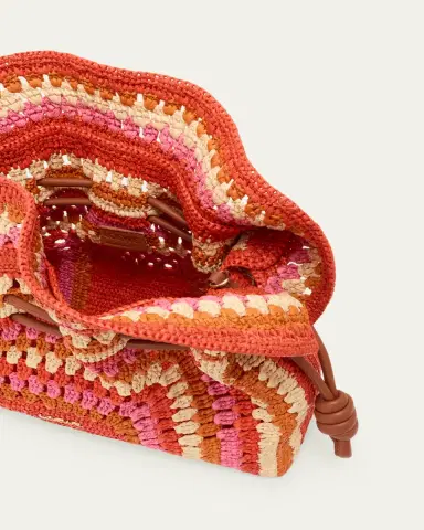Loewe x Paula's Ibiza Flamenco Striped Crochet Raffia Clutch Bag | Thumbnail 3