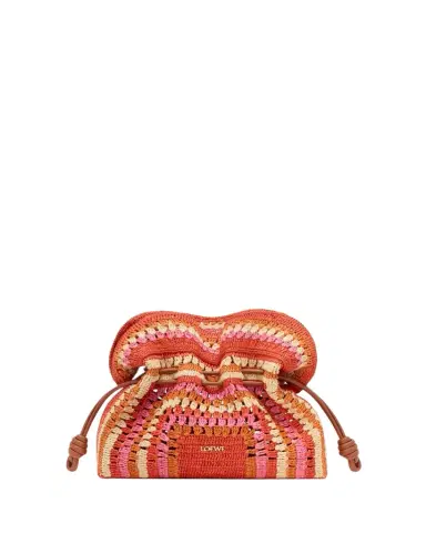 Loewe x Paula's Ibiza Flamenco Striped Crochet Raffia Clutch Bag | Thumbnail 1