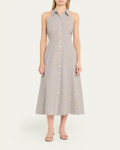 Veronica Beard Mackey Gingham Halter Midi Dress | Thumbnail 2 Veronica Beard Mackey Gingham Halter Midi Dress | Thumbnail 2