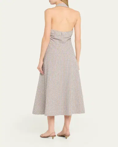 Veronica Beard Mackey Gingham Halter Midi Dress | Thumbnail 3 Veronica Beard Mackey Gingham Halter Midi Dress | Thumbnail 3