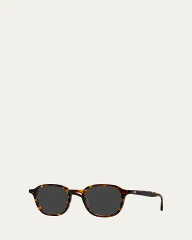 Barton Perreira Men's Keyhole-Bridge Acetate Square Sunglasses | Thumbnail 2