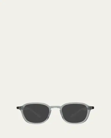 Barton Perreira Men's Keyhole-Bridge Acetate Square Sunglasses | Thumbnail 4