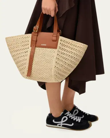 Loewe x Paula's Ibiza Medium Hammock Cabas Bag in Raffia and Calfskin | Thumbnail 2 Loewe x Paula's Ibiza Medium Hammock Cabas Bag in Raffia and Calfskin | Thumbnail 2