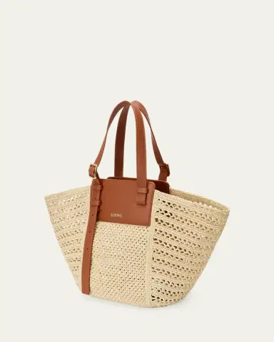 Loewe x Paula's Ibiza Medium Hammock Cabas Bag in Raffia and Calfskin | Thumbnail 3 Loewe x Paula's Ibiza Medium Hammock Cabas Bag in Raffia and Calfskin | Thumbnail 3