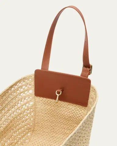Loewe x Paula's Ibiza Medium Hammock Cabas Bag in Raffia and Calfskin | Thumbnail 4 Loewe x Paula's Ibiza Medium Hammock Cabas Bag in Raffia and Calfskin | Thumbnail 4