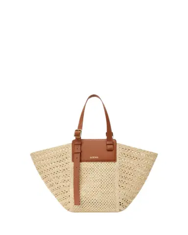 Loewe x Paula's Ibiza Medium Hammock Cabas Bag in Raffia and Calfskin | Thumbnail 1 Loewe x Paula's Ibiza Medium Hammock Cabas Bag in Raffia and Calfskin | Thumbnail 1