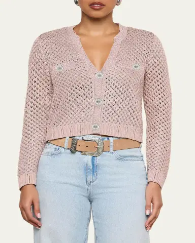 L'Agence Blanca Sequined Knit Cardigan | Thumbnail 4 L'Agence Blanca Sequined Knit Cardigan | Thumbnail 4