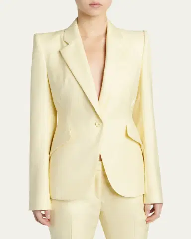 Alexander McQueen Single-Breasted Crepe Slim Jacket | Thumbnail 4 Alexander McQueen Single-Breasted Crepe Slim Jacket | Thumbnail 4