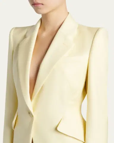 Alexander McQueen Single-Breasted Crepe Slim Jacket | Thumbnail 5 Alexander McQueen Single-Breasted Crepe Slim Jacket | Thumbnail 5