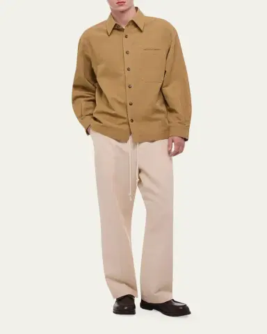 Helmut Lang Men's Sailor Slub Cotton and Linen Overshirt | Thumbnail 2 Helmut Lang Men's Sailor Slub Cotton and Linen Overshirt | Thumbnail 2
