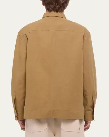 Helmut Lang Men's Sailor Slub Cotton and Linen Overshirt | Thumbnail 3 Helmut Lang Men's Sailor Slub Cotton and Linen Overshirt | Thumbnail 3