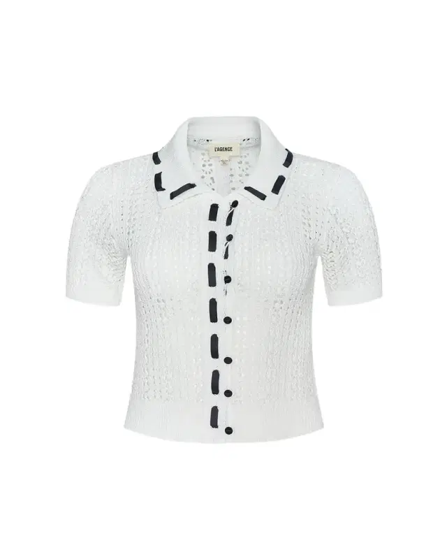 L'Agence Ninette Pointelle-Knit Cardigan