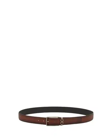 FERRAGAMO Men's Mini Gancio Reversible Leather Belt | Thumbnail 1 FERRAGAMO Men's Mini Gancio Reversible Leather Belt | Thumbnail 1