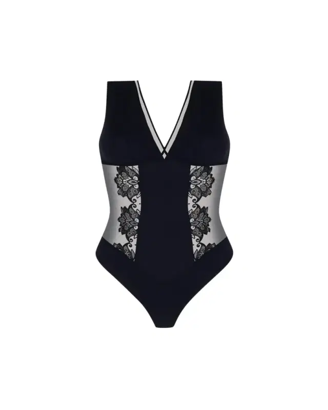Diva Glamour Embroidered Tulle Bodysuit
