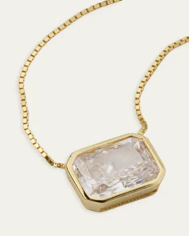 Shashi Emerald Baguette Necklace | Thumbnail 3