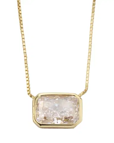 Shashi Emerald Baguette Necklace | Thumbnail 1