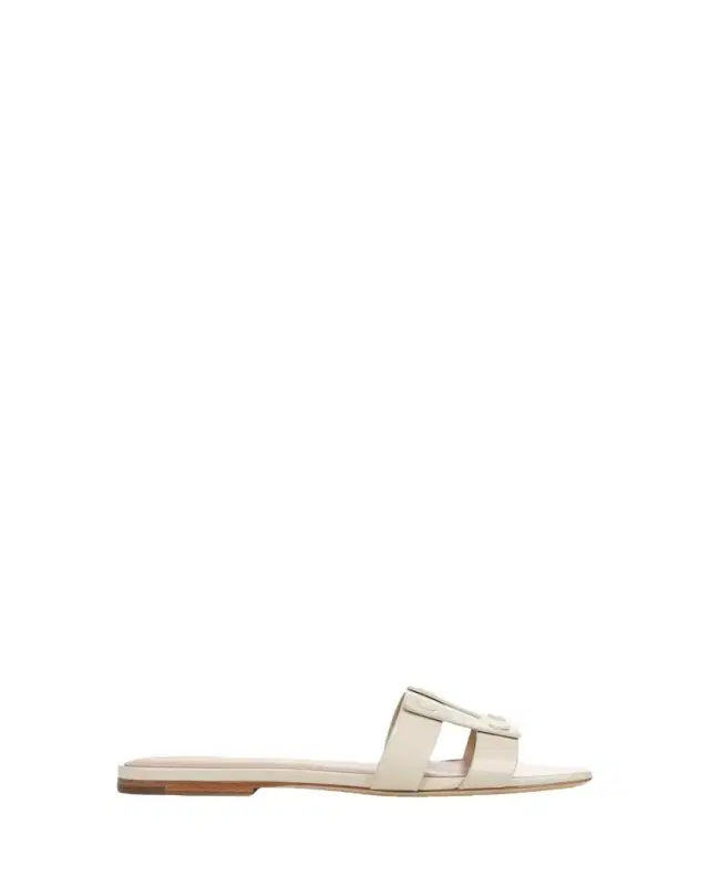 Veronica Beard Via Patent Leather Flat Slide Sandals