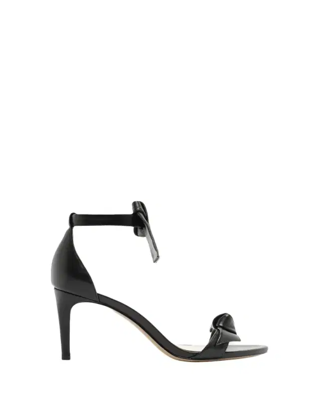 Alexandre Birman 75mm Clarita Leather Bow Ankle-Strap Sandals