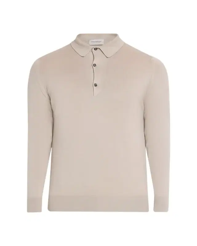 Men's Solid Long-Sleeve Polo Shirt