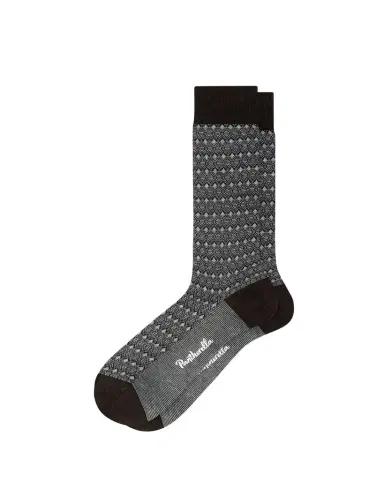 Pantherella Men's Connell Two-Tone Geometric Cotton Calf-Length Dress Socks | Thumbnail 1 Pantherella Men's Connell Two-Tone Geometric Cotton Calf-Length Dress Socks | Thumbnail 1