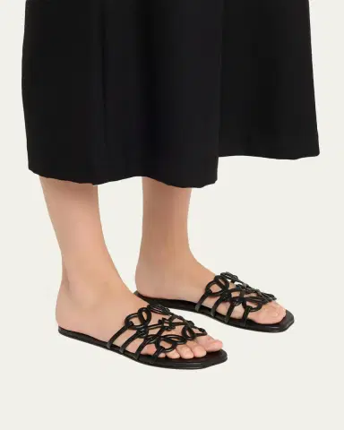Loewe x Paula's Ibiza Petal Leather Anagram Slide Sandals | Thumbnail 2