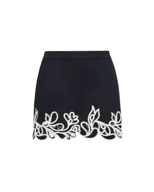 Cinq a Sept Bonnie Embroidered Paisley Bloom Skirt