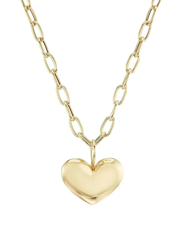 Brent Neale 18K Yellow Gold Mini Puff Heart Pendant Necklace