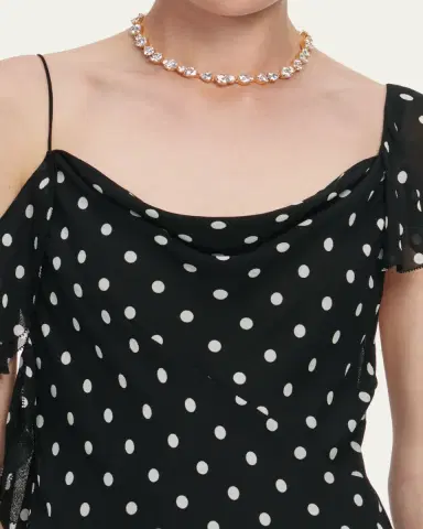 Self-Portrait Polka Dot Georgette Maxi Dress | Thumbnail 5 Self-Portrait Polka Dot Georgette Maxi Dress | Thumbnail 5