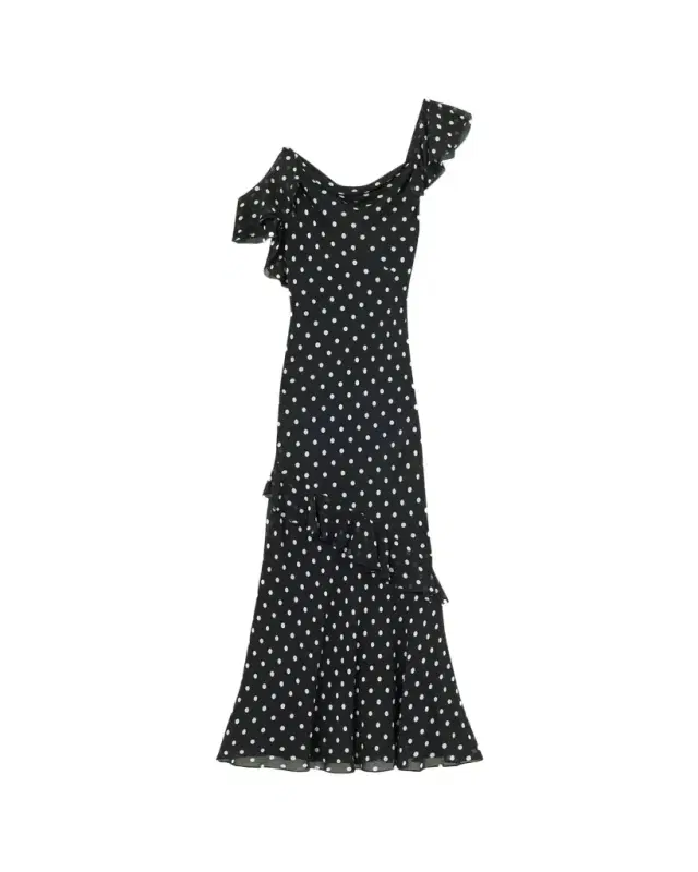 Self-Portrait Polka Dot Georgette Maxi Dress