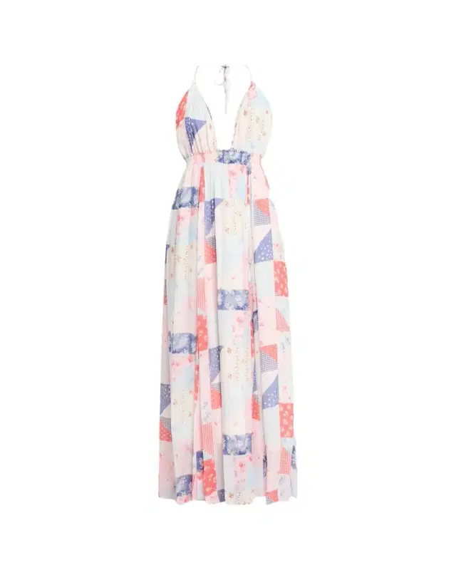 LoveShackFancy Fancy Patchwork Chiffon Maxi Dress