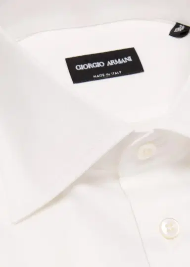 Giorgio Armani Men's Solid Cotton Dress Shirt | Thumbnail 2 Giorgio Armani Men's Solid Cotton Dress Shirt | Thumbnail 2