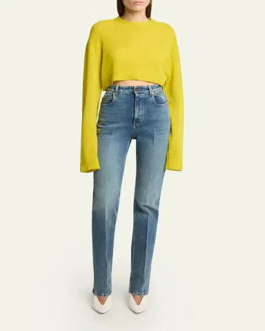Balenciaga Cashmere Open-Knit Crop Sweater | Thumbnail 2 Balenciaga Cashmere Open-Knit Crop Sweater | Thumbnail 2