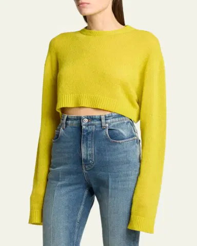 Balenciaga Cashmere Open-Knit Crop Sweater | Thumbnail 4 Balenciaga Cashmere Open-Knit Crop Sweater | Thumbnail 4
