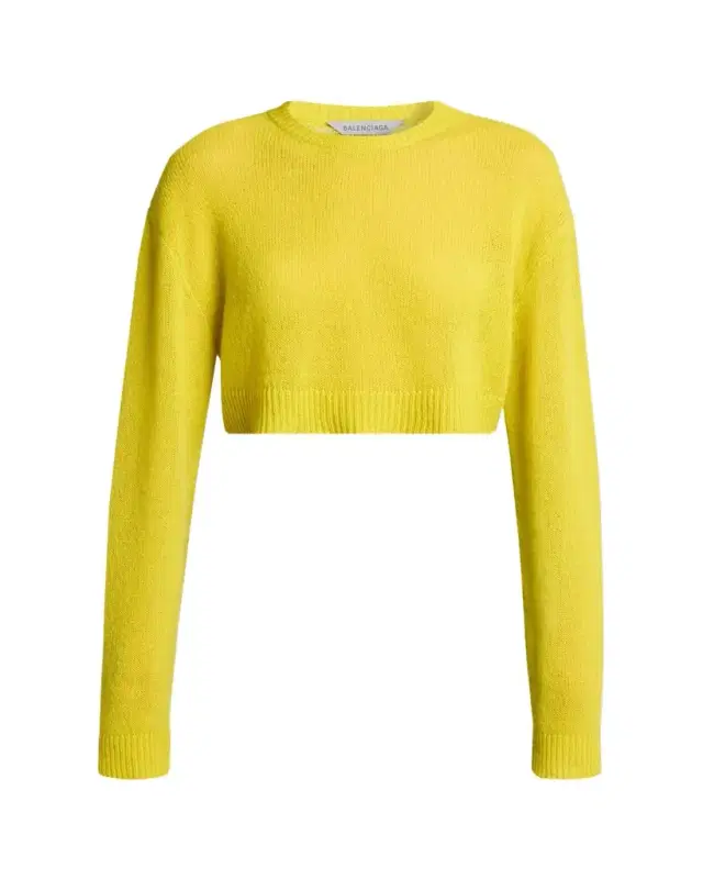 Balenciaga Cashmere Open-Knit Crop Sweater