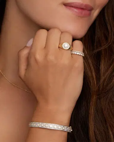 Jamie Wolf 18K Yellow and White Gold Bezel Set Round Diamond Ring | Thumbnail 3 Jamie Wolf 18K Yellow and White Gold Bezel Set Round Diamond Ring | Thumbnail 3