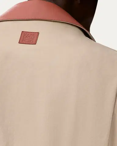 Loewe x Paula's Ibiza Men's Washed Cotton Leather-Collar Shirt Jacket | Thumbnail 5 Loewe x Paula's Ibiza Men's Washed Cotton Leather-Collar Shirt Jacket | Thumbnail 5