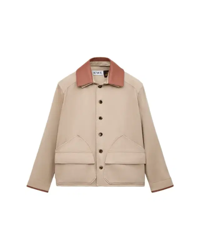 Loewe x Paula's Ibiza Men's Washed Cotton Leather-Collar Shirt Jacket
