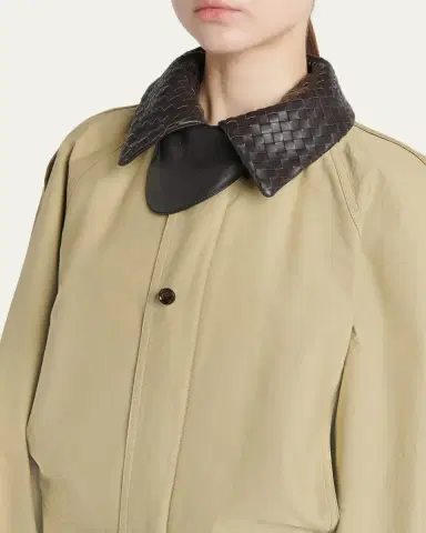 Bottega Veneta Intrecciato Collar Cotton Blouson Jacket | Thumbnail 5 Bottega Veneta Intrecciato Collar Cotton Blouson Jacket | Thumbnail 5