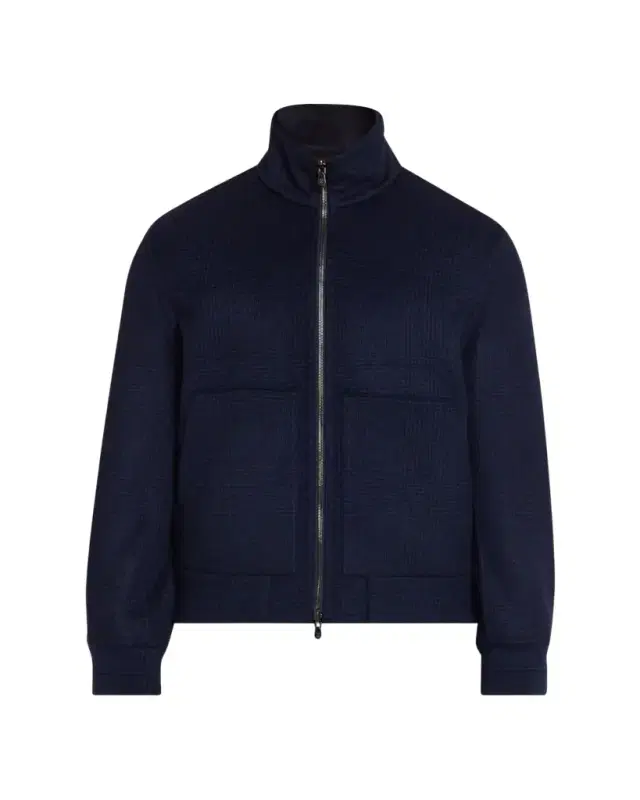 Brunello Cucinelli Men's Cashmere Textured Full-Zip Bomber Jacket