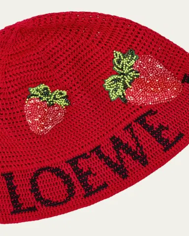Loewe Strawberry Bucket Hat in Cotton | Thumbnail 2