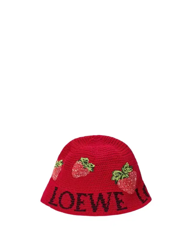 LOEWE Strawberry Bucket Hat in Cotton