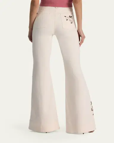 ALICE + OLIVIA Beautiful Floral Embroidered Bell-Bottom Jeans | Thumbnail 3 ALICE + OLIVIA Beautiful Floral Embroidered Bell-Bottom Jeans | Thumbnail 3